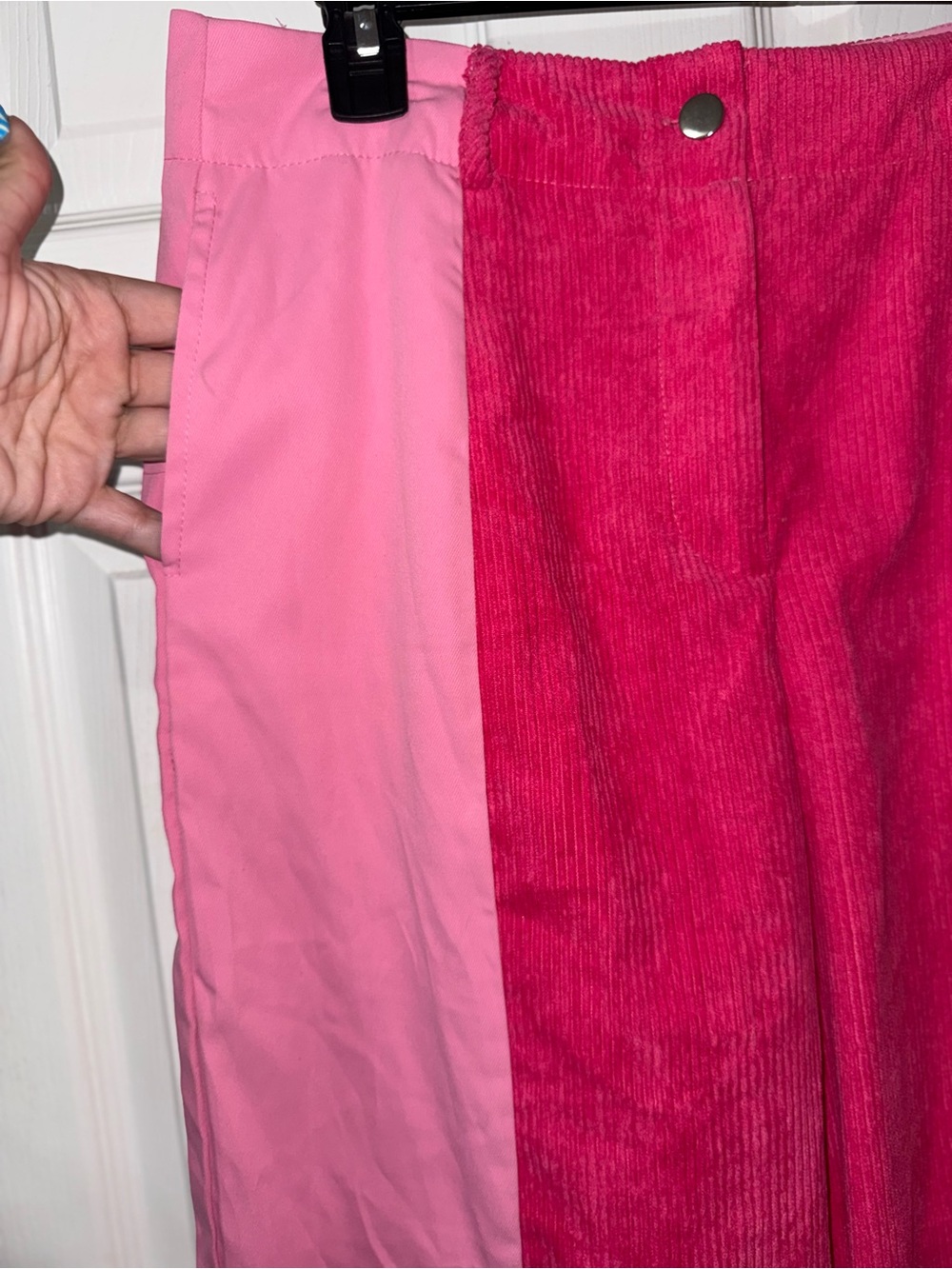 Colorblock Pink Wide-Leg Pants - Picture 4 of 5
